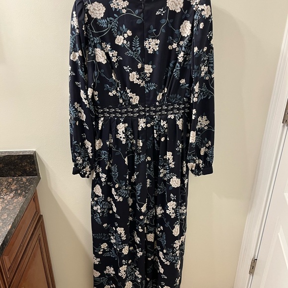 Floral Blue and White Gal Meets Glam Jade Women's Dress - Picture 3 of 4